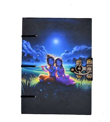 CRAFT CLUB Radha Krishna Art Diary 100% Recycle Handmade Paper A5 Journal A5 Diary unrulled 200 Pages