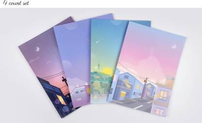 Dalgaru Seoul in My Bag Cute Korean Aesthetic Lined Planning Notebook/Journal for Girls Assorted Notebook Single Line 64 Pages