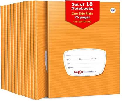 Woodsnipe Single Line Interleaf Notebooks | Small One Side Ruled & One Side Blank / Unruled Notebooks | 72 Pages | Hard Brown Cover | 15.5 cm x 19 cm Approx | Pack of 18 Books | Interleaf Copy | GSM 60 Regular Notebook One side ruled 1296 Pages