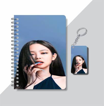 craft maniacs JENNIE BLACKPINK DIARY & KEYCHAIN A5 Notebook RULED 120 Pages