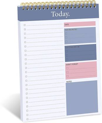 TTWONE Daily Planner Notepad Undated,Planning Pad Checklist Productivity Note Pad B5 Note Pad Ruled 60 Pages