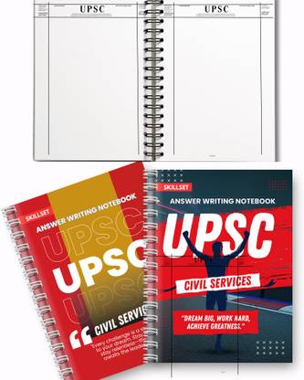 SKILLSET UPSC Answer Writing Sheet A4 Notebook Plain 200 Pages