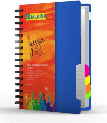 JALADHI 5 Subject Notebook A5 Notebook Ruled 300 Pages