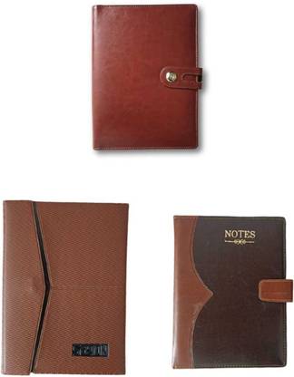 The Startup Bazaar Combo pack Lether Diary New Button Diary Office Diary B5 Diary 2024-2025 200 Pages