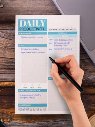 Doodle To Do List Undated Daily Planner Notepad with 50 Tear-Off 90 GSM Planning Sheets A5 Note Pad | Track Productivity of Your Tasks, Organizing MemoPad for Office, Home & School 50 Pages