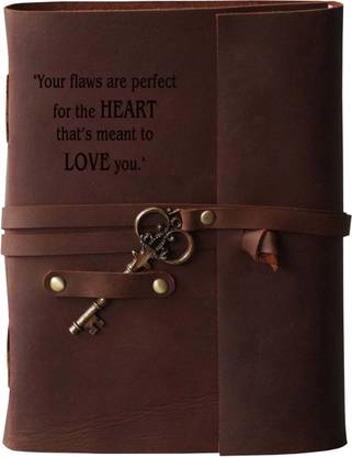 MAKENSTYLECOLLECTION Handmade Diary with Love Quotes on leather Cover A5 Diary Unruled 144 Pages