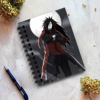 THEME VINTAGE Naruto Anime Madara Uchiha Epic Designer Notebook A5 Notebook Unruled 160 Pages