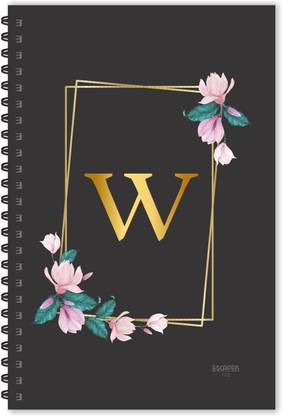 ESCAPER W letter diary (Ruled - A5), W initial Diary, W alphabet diary A5 Diary Ruled 160 Pages
