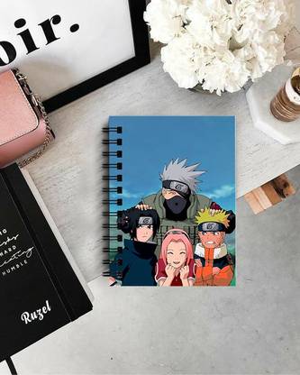 THEME VINTAGE Naruto Anime Team 7 Characters Designer Notebook A5 Note Book Unruled 160 Pages