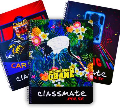 CS Classmate Pulse Spiral Notebooks 172 Pages 24 x 18 cm Size Pack of 2 Regular Notebook Single Lines Ruled 172 Pages