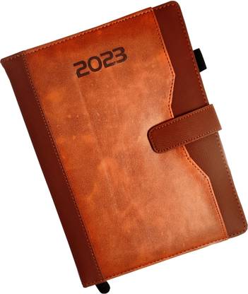 Excel PU Leather2023 Executive Diary Planner,Monthly Cut with Sunday Full page Regular Diary with magnetic lock and Large Pocket & sunday half 365 Pages