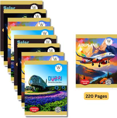 SHINI LIFESTYLE Just Write Ruled Page Notebook for Students, Office| Writing Copy, Set of 8 Regular Notebook YES 220 Pages