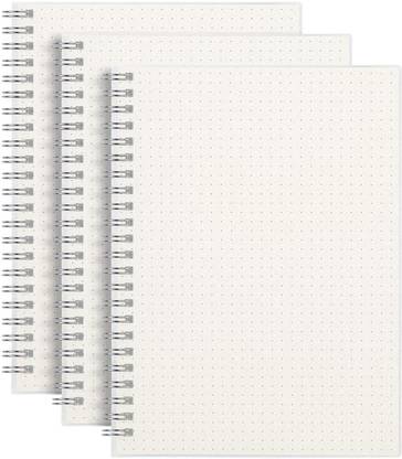 Nokingo Dot Grid Notebook Spiral 3 Pack- Bullet Dotted Journal Spiral Notebook A5 Notebook Dotted 160 Pages