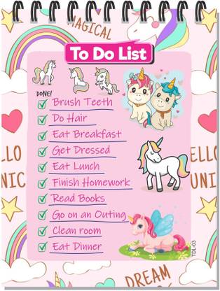 ESCAPER Magical Unicorn To Do List Planner (A6 Size - 80 Paper Leaves) | To Do List Notepad | To do List Diary | Daily Planner A6 Planner Ruled 80 Pages