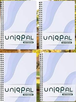 LAXMIMD Uniqpal Notebook A4 Size 200 Pages Plain 75 GSM Set of 4 for School&Office Use A4 Notebook Plain 200 Pages
