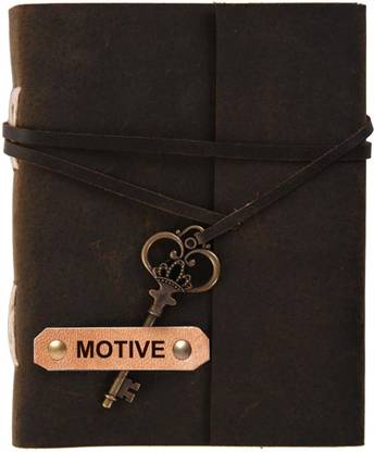 Rjkart MOTIVE embossed Leather Cover Diary With Key Lock A5 Diary Unruled 200 Pages