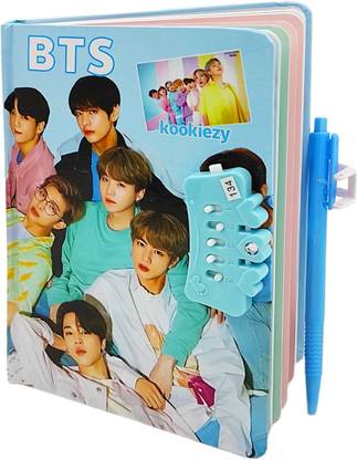 dishvy BTS Music Theme Password Diary| Perfect for Gifting|| A5 Diary Ruling 160 Pages