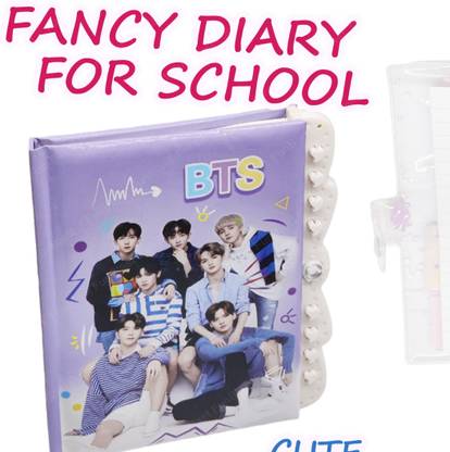 Extraposh Korean Band BTS Lock Diary for Girls Boys Kids Birthday Return Gift Mini Diary unrulled 50 Pages