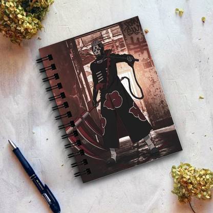 THEME VINTAGE Akatsuki Naruto Anime Hidan Fighting Pose Designer Notebook A5 Notebook Unruled 160 Pages