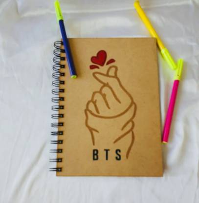 GIFT CRAFTS BTS FINGER HEART A4 Diary Unruled 50 Pages