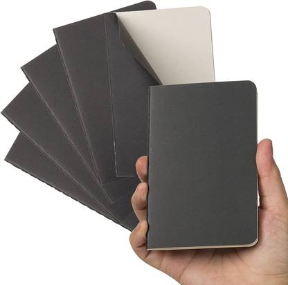TOWNE Black Pocket Notebook Small Memo Notepad for Men Women Kids Traveler Author Pocket-size Notebook Plain 60 Pages