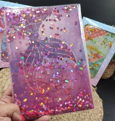 TRENDYLIFE STORE Unicorn Design Water Cover Notebook Diary with Glitter A5 Notebook Ruled lines 160 Pages