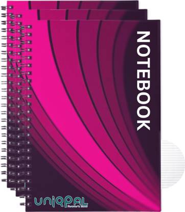 UNIQPAL Set of 3 A4 Note Book Ruled 200 Pages
