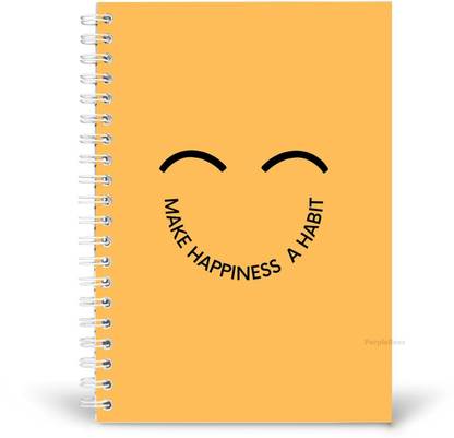 PurpleBees Make Happiness A Habit Quotes Diary Motivational Notebook | A5 Notebook Plain 150 Pages