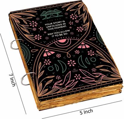 DI-KRAFT Designer UV print wooden diary with vintage paper 5*7 inches A5,100 paper-mk13 A5 Journal Unruled 100 Pages