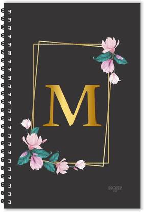 ESCAPER M letter diary (Ruled - A5), M initial Diary, M alphabet Notebook A5 Diary Ruled 160 Pages