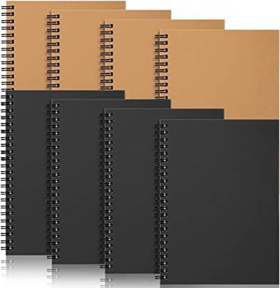 TWONE 8 Packs A5 Hardcover Spiral Notebooks Lined Travel Journal Wide Ruled Notebooks A5 Notebook Ruled 200 Pages