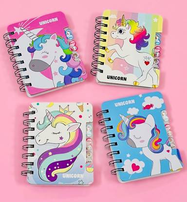 hari ram enterprise Mini Unicorn Spiral Notebook Mini Note Book 12 50 Pages