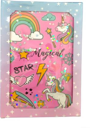 Caught Trendy Unicorn Design Regular Note Book Both Side Rule 100 Pages