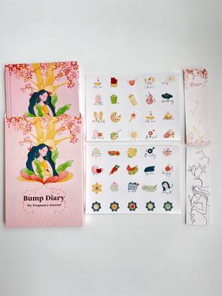 Nurturing Kosha Bump Diary - My Pregnancy Journal Regular Journal 1 Box, 2 Bookmarks, 40 Stickers | Expert Curated Pregnancy Activities Includes 27 Pages