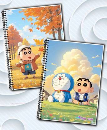 NOTEme Doraemon & Shinchan Cartoon Edition A5 Notebook Unruled 200 Pages