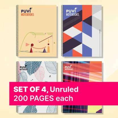 Puvi notebook A4 Notebook Spiral 200 Pages