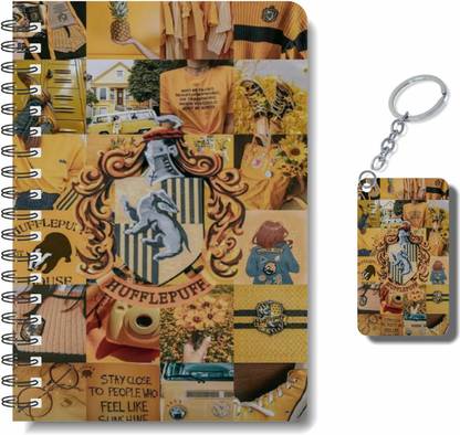 craft maniacs HP ROUND CORNER DIARY + KEYCHAIN A5 Journal RULED 160 Pages