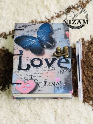 ARSHAD HANDICRAFT Butterflys Love Print special binding A5 Diary Un-Ruled A5 Diary 200 200 Pages