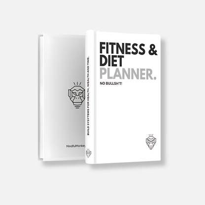 Mindful Monkey Fitness & Diet Planner A5 Journal Unruled 232 Pages