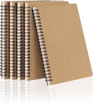 Dynta Spiral Notebooks Journals Bulk Thick Paper for Work, Study, Notes A5 Notebook Ruled 120 Pages