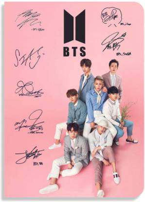 Flexible Solution BTS Pink Autograph A5 Notebook Ruled 96 Pages