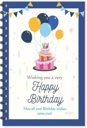 ESCAPER Happy Birthday Designer Notebook (Ruled - A5 Size), Birthday Notebook, Gift Notebook A5 Notebook Ruled 160 Pages