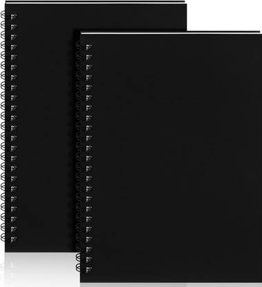 TWONE Black Spiral Notebook A5 Ruled Journals A5 Notebook Ruled 50 Pages
