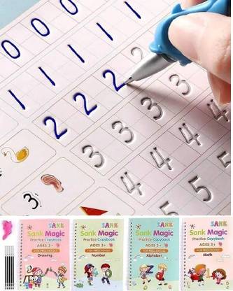 NKPR Kids Magic Practice Book (4 BOOK + 10 REFILL) Tracing Book 738
