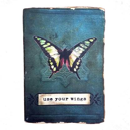 tarun craft Diary Eco Friendly Unruled Handmade Paper Made of Cotton Rags Butterfly A5 Diary Unruled 144 Pages