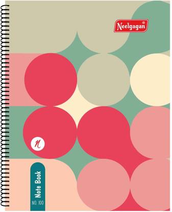 NEELGAGAN No.100 Spiral Notebook Graph Regular Notebook Ruled 80 Pages