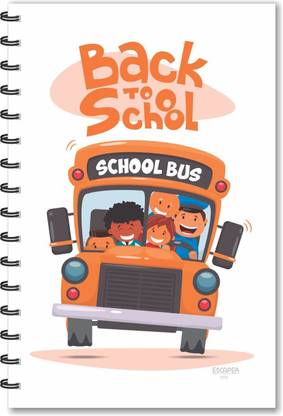 ESCAPER Back to School with Bus Designer Diary (Ruled - A5 Size), School Diary, Student Diary A5 Diary Ruled 160 Pages