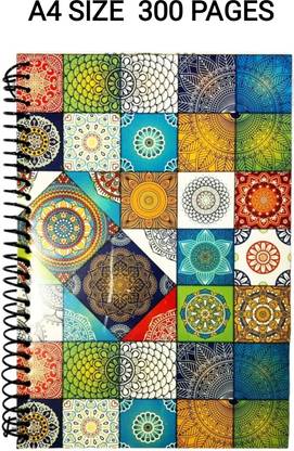 R K SALES A4 Spiral Notebook A4 Notebook Single Ruled 300 Pages