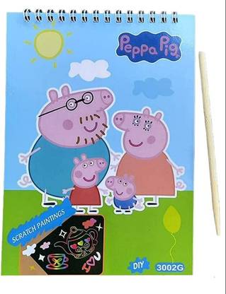 KREDZSTAY scratch coloring book A4 Writing Pad single 10 Pages