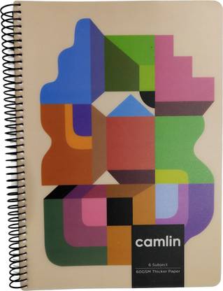 Camlin 6 Subject Spiral A4 Notebook Single Line 400 Pages
